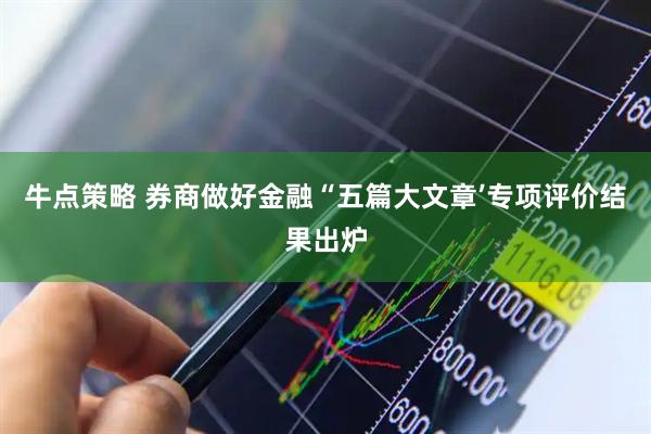 牛点策略 券商做好金融“五篇大文章’专项评价结果出炉