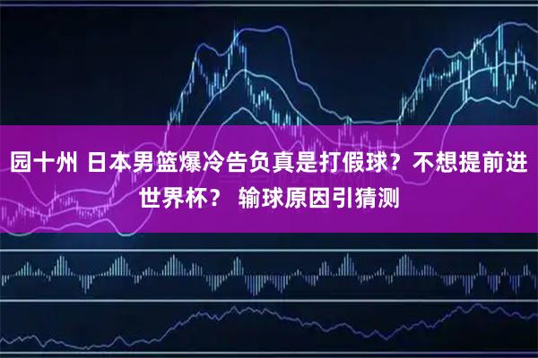 园十州 日本男篮爆冷告负真是打假球?不想提前进世界杯? 输球原因引猜测